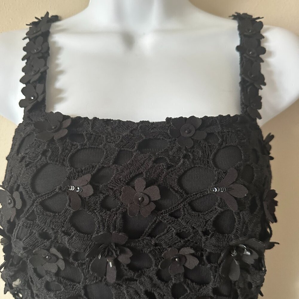 Anthropologie Pankaj & Nidhi Womens Beaded Mini Dress in Black Size XS - Picture 2 of 10